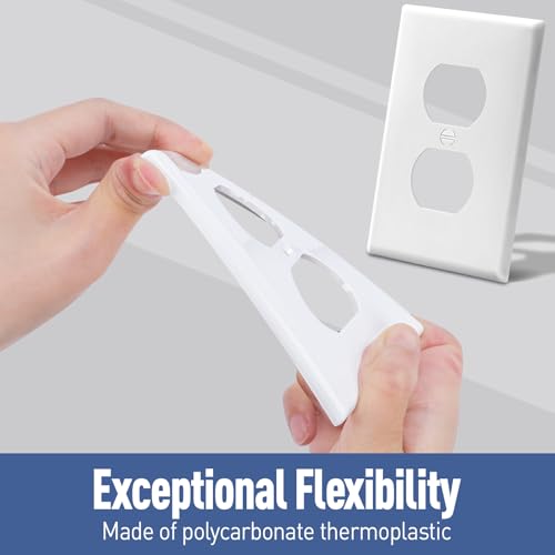15 Pack Outlet Covers Bulk, Light Switch Cover Plate Standard Size 1-Gang 4.50" x 2.75", Duplex Wall Plates, Outlet Covers Wall Plate, Polycarbonate Thermoplastic, White - color: 15 Pack