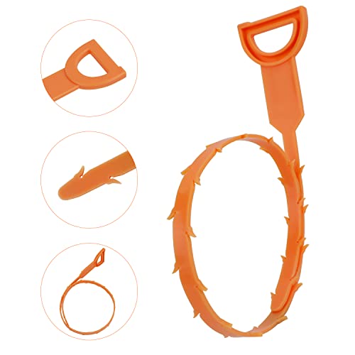 Amazon Basics Drain Clog Remover Tool, 6 Pack with 5 Plastic and 1 Stainless Steel Drain Snakes, Hair Unclogger for Toilet, Kitchen Sink, Bathroom Tub, Shower, Sewer