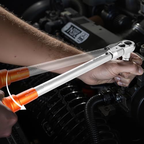 VEVOR Adjustable Torque Wrench 1/2 Inch Drive, 20-160Ft.lb/27.1-216.8Nm, 38MM Open End, 3/8 Inch Drive Torque Wrench with Interchangeable Jaw & Ratchet Head for HVAC, Car, Moto, Narrow Pipeline - size: 1/2" 2 PCS