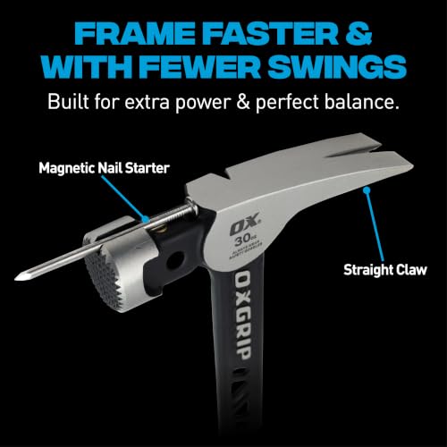 OX Ultrastrike 30 oz Framing Hammer, Milled Face, Martillos De Construccion - size: 30-oz, Milled Face
