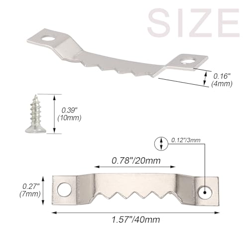 Small Sawtooth Picture Hangers 50 Pack Steel Sawtooth Hangers with Screws for Hanging Canvas Photos Frame Clock Paintings Artwork (Silver) - size: Small Silver Sawtooth - 50 Pack