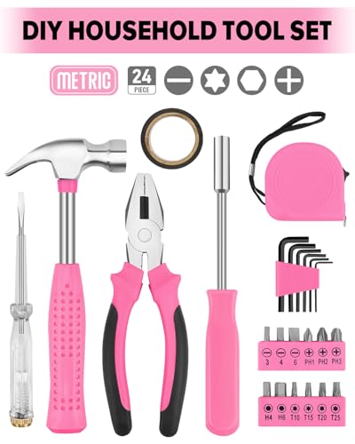 24pcs Home DIY Tool Kit for Household, Office & Garage - General Repair Small Hand Tool Set with Storage Case