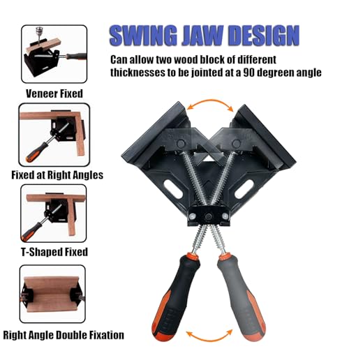 Corner Clamp 4pcs 90 Degree Right Angle Clamp - color: Black