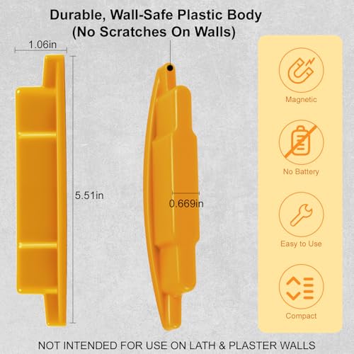 2-Pack Magnetic Stud Finder – No Battery, Locates Screws & Studs
