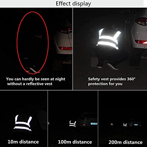 High Visibility Safety Vest with Reflective Strips & Pockets - color: Black, size: Medium