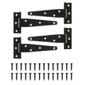 T Strap Hinges Heavy Duty, Shed Door Gate Hinges(Black) (4, 4 Pcs *5 inch) - size: 4 Pcs *5 inch