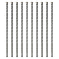 10-Pack SDS Plus 1/2 inch x 8 inch Rotary Hammer Drill Bits, Carbide Tipped for Brick, Stone and Concrete (1/2'' x 8'') - size: 1/2''x8'' (10-Pack)