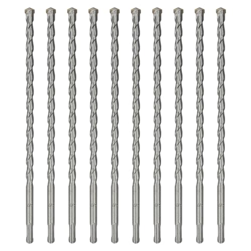 10-Pack SDS Plus 1/2 inch x 8 inch Rotary Hammer Drill Bits, Carbide Tipped for Brick, Stone and Concrete (1/2'' x 8'') - size: 1/2''x8'' (10-Pack)