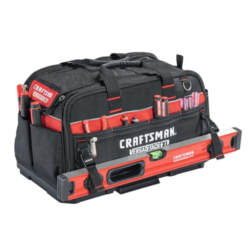 CRAFTSMAN VERSASTACK XL Tool Bag, 22.5”, Durable Polyester, Black and Red (CMST21450)