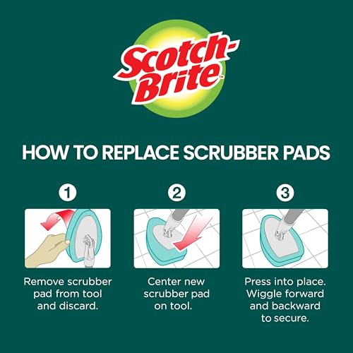 Scotch-Brite Extendable Tub & Tile Scrubber Kit, 1 Handle & 3 Scrubbers