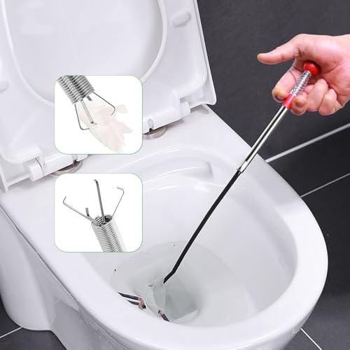 Drain Snake, 61 inch plumbing snake，Sink Snake Drain Clog Remover for Sewer Kitchen Bathroom - style: 61 IN