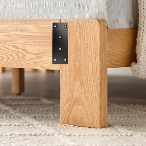 4PCS Black Stainless Steel Flat Mending Plates, 5" x 1.89" Straight Bracket Brace, Heavy Duty Metal Fixing Joining Plate for Furniture, Wood, Shelves, Fence - size: 5" x 1.89"
