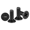 METALLIXITY M4-0.7x12mm Phillips Flat Head Bolts 304 Black 50Pcs - color: Black, size: M4-0.7x12mm