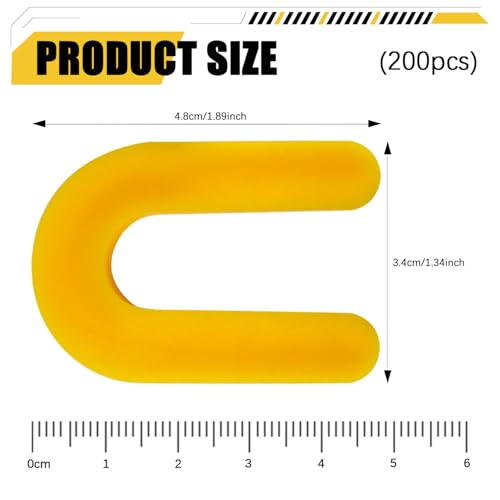 200 Horseshoe Tile Spacers, 3/16-Inch U-Shaped Plastic Spacers for Tile Leveling System Floor Wall Installation - size: 3/16"-200 Pcs