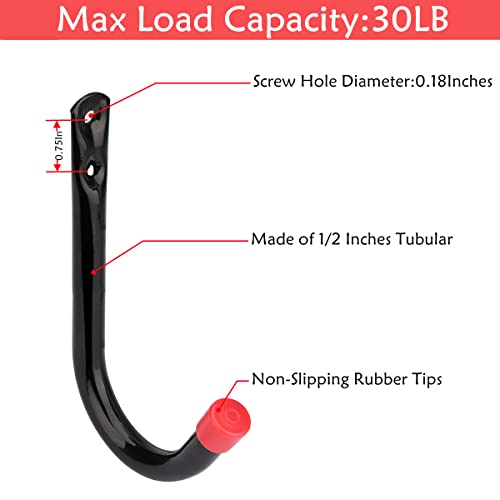 Garage Storage J Utility Hook, 8 Pack Heavy Duty Wall Mounted Hanging Hooks Organize Garden Tools, Gym Bags, Stroller, Toy,Power Tool - size: 3.5inch