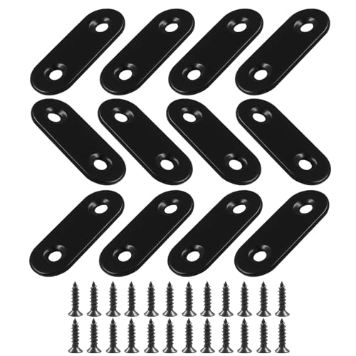 Hordion 12Pcs 1.5" Straight Bracket Stainless Steel Brace Mending Plate - size: 1.5 Inch, style: 12 Pcs