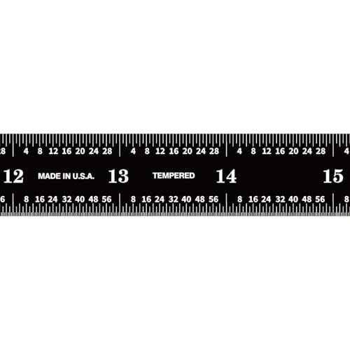 PEC Tools 24 Inch Flexible Metal Rule, Designed for High-Accuracy Industrial Environments, Made in USA - color: Black Chrome-Flexible, size: 24"
