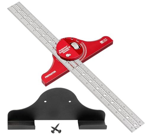 Woodpeckers inDexable Square System, 18 Inch Protractor & T-Square in One, Feature Packed Woodworking Tool - color: Standard, style: Protractor