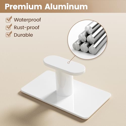 pickpiff Adhesive Towel Hooks: 20LB Extra Strong Wall Hanger, White 4 Pack - color: White, size: 4 Pack