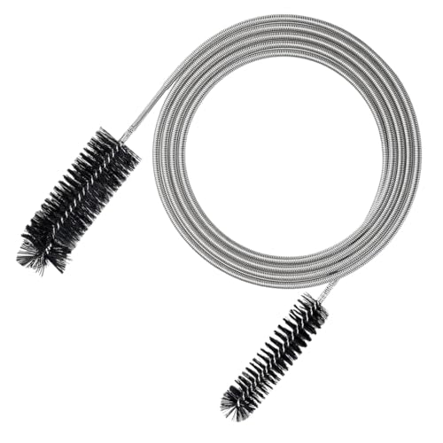 78 Inch Flexible Long Drain Brush, Nylon Stainless Steel Cleaner Tool, Feeding Tube Cleaning Brush, Drain Hole Cleaner, Double Ended Hose Pipe Brush for Car, Fridge. Pipe, Sink (200CM) - size: 200CM