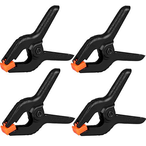 4 Pack Spring Clamps, 6inch Plastic Clips, Backdrop Clips, Big Clamps Heavy Duty, Spring Clips for Crafts, Backdrop Stand, Woodworking, Photography Studios (Black) - size: 4 Pack,6inch