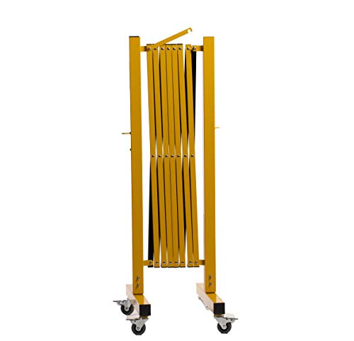 Trafford Industrial Expandable Metal Barricade, 11-Ft Yellow/Black Gate - size: 11 feet, Yellow and Black