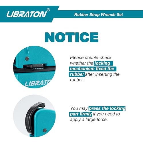 LIBRATON 2PCS Strap Wrench Set, Oil Filter Wrench, Rubber Strap Wrench