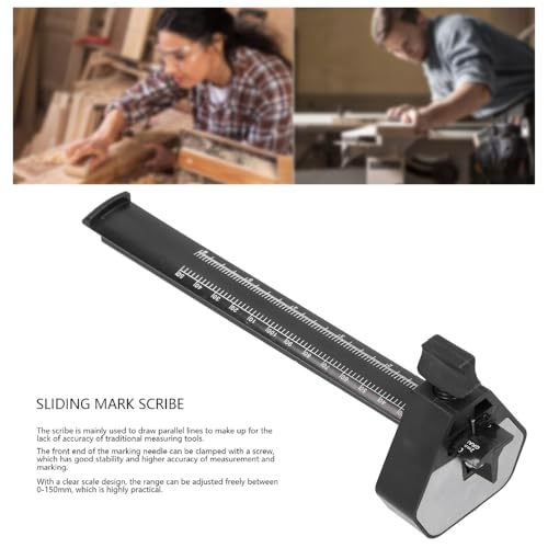 Parallel Marking Gauge, 0-150mm Scriber Tool, Comfort Grip Precision Measuring Tool for Woodworking Metal