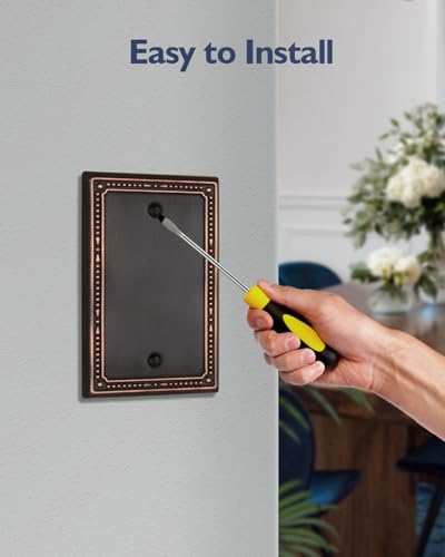 Switch Plates Outlet Covers, 2-Pack Aged Bronze Metal Wall Plates - color: Aged Bronze, size: 1 Blank 2PK