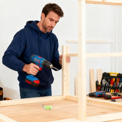 2PCS Magnetic Small Bubble Level 15x15x40mm(0.59x0.59x1.57in) Key Ring Small Leveler Tool - size: 2pcs 40*15