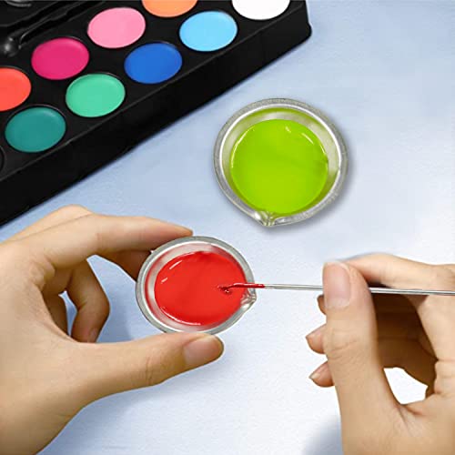 Paint Stirrer and Tray Set (2 Pieces) - Stainless Steel Model Paint Mixer Tool with Double-Ended Spoon & Spatula - Small Metal Palette for Airbrush, Miniature & Hobby Building