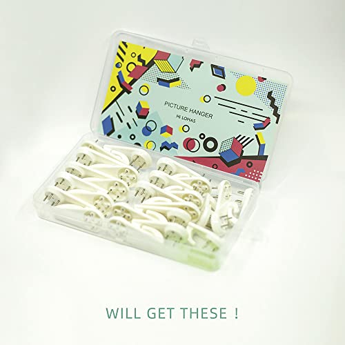 Concrete Wall Hooks，25pcs Invisible Nail Hangers, No Damage Picture Hanger ， Powerful Concrete Hard Drywall Picture Hooks Non-Trace Hanging for Picture Photo Frame Clock Hangers (M) - size: Medium
