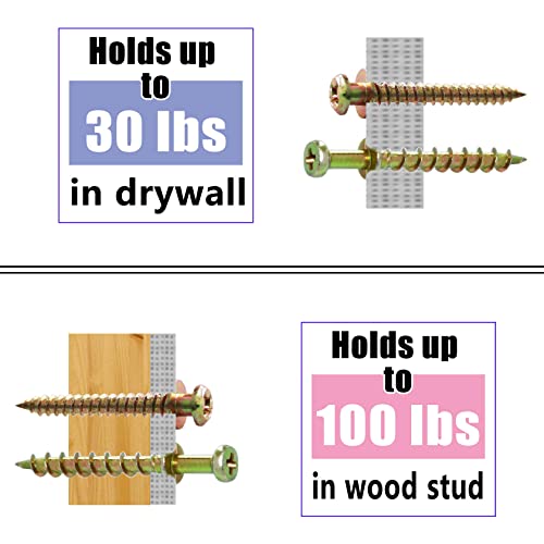 50Pcs 2 Size Bear Claw Drywall Picture Hangers Screws for Frame-Gold - size: Color zinc mix