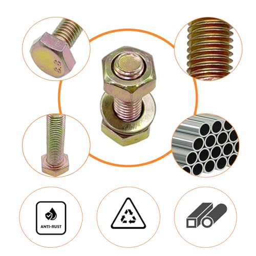 330PCS Nuts and Bolts Assortment Kit, Metric Bolt Assortment, M4 Bolts and Nuts Kit, Grade 8.8 Bolts and Nuts Kit, Metric Bolt Kit, Yellow Zinc Plated Coating, 5 Sizes, Length from 12-30mm - size: 330PCS M4