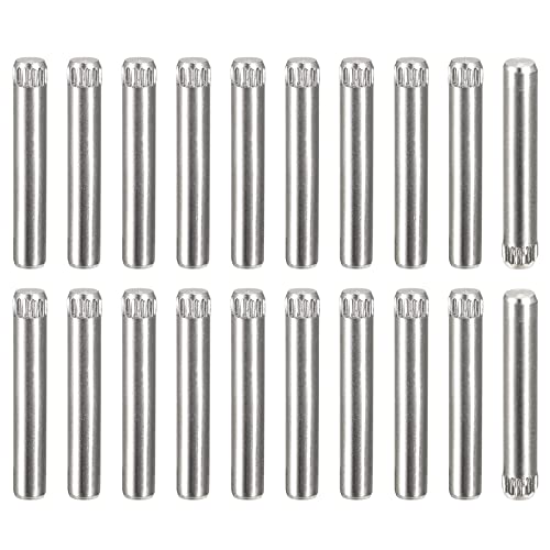 uxcell 4x25mm 304 Stainless Steel Dowel Pins, 50Pcs Knurled Head Flat Chamfered End Dowel Pin, Wood Bunk Bed Shelf Pegs Support Shelves Fasten Elements - size: 4x25mm