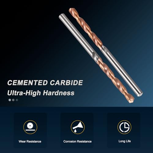 PATIKIL 2.1mm Drill Bit Carbide for Stainless Steel Hard Metal 130° 10 Pack - size: 2.1mm