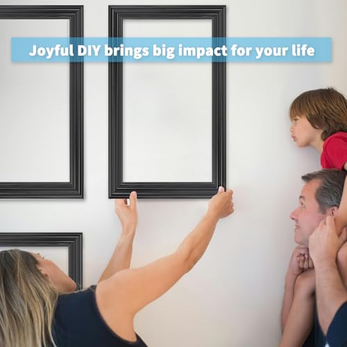 Art3d Pre-Cut Wall Molding Set of 6 pcs, 3 Top 3 Bottom, Black - color: Black: Style 2