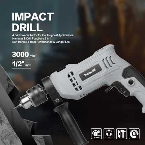 4.5A Hammer Drill Corded Impact Drill with 105Pcs Kit - style: Hammerdrill with 105pcs Accessories