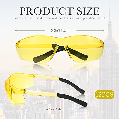 12 Pack Safety Glasses Bulk for Men Women, Tinted Safety Glasses, Amber - color: Amber