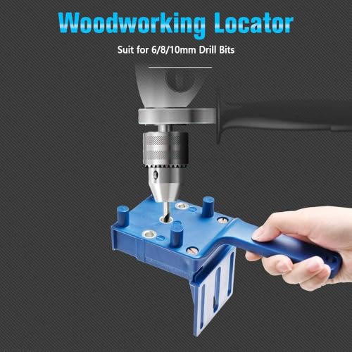 Dowel Jig Kit Woodworking Drill Guide Set Fits 6mm(1/4") 8mm(5/16") 10mm(3/8") Drill Bits Wood Drilling Straight Hole Guide Metal Sleeve Wood Drilling Doweling Hole Saw Locator Woodworking Tools