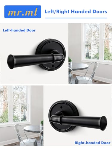 Door Handle Black Privacy Door Lever Black DoorHandle, 1 Pack - color: Black