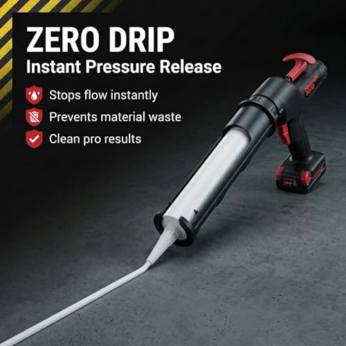 20V Cordless Caulking Gun, 29 oz Cartridge, 900 lb Thrust, 856 ml - size: 29oz / 856ml / 1 Quart, style: Cordless 20V (5000 Series)