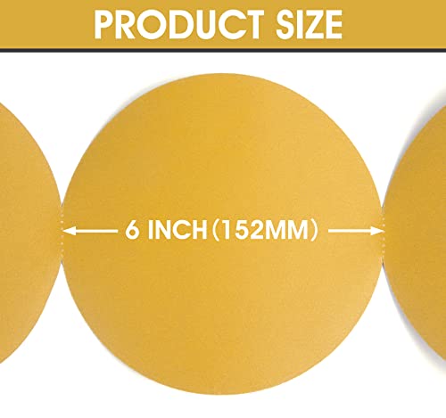 S SATC Premium Gold Sandpaper 6 Inch 100 PCS Sanding Discs 240 Grit Self Adhesive Stickyback Sandpaper Roll Aluminum Oxide PSA Sandpaper Discs for Wood, Metal, and Car Paint - style: 240 Grit