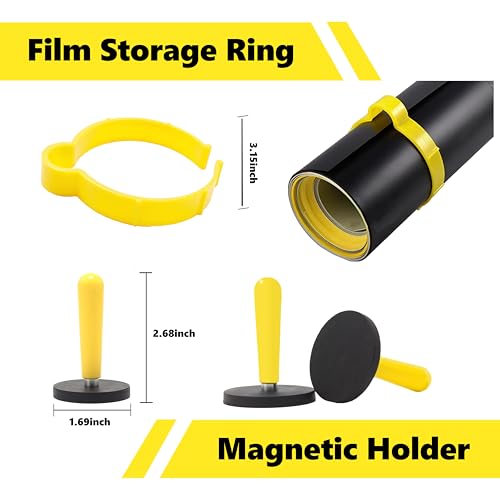 Vinyl Wrap Tool Kit with 2000W Heat Gun, Window Tint & PPF Tools - color: yellow&black