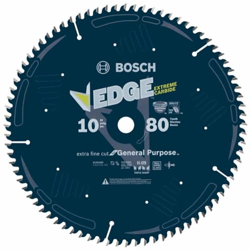 BOSCH DCB1080 10 in. 80 Tooth Edge Circular Saw Blade for Extra-Fine Finish for Melamine and Finished Plywood - size: 10" Diameter, style: 80 Teeth