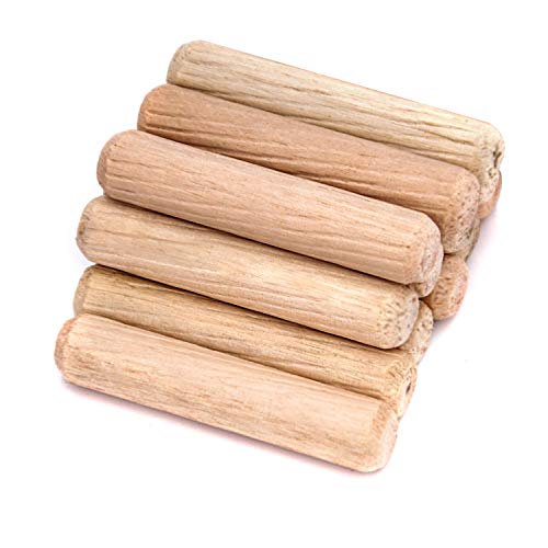 ZOENHOU 1000 PCS 5/16" x 1 1/2" Wooden Dowel Pins, Straight Dowel Rods Made of Hard Wood, Fluted Wood Dowel Plugs with Beveled Ends Tapered for Easy Insertion, Accessory Kit for Woodworking Furniture - size: 5/16" x 1 1/2"