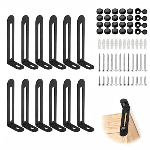 Wall Anchors for Furniture, Furniture Anchor Kit, 12 Pack, Black - color: Black
