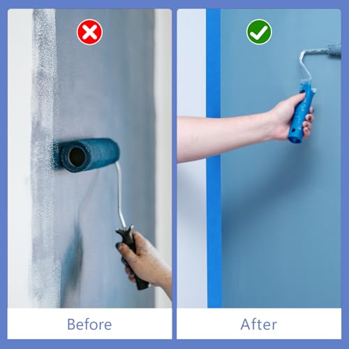 3 Rolls Painters Tape 2 Inch Wide Blue Painters Tape for Wall Painting - size: 3rolls/2in（L)