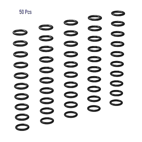50 PCS Nitrile Rubber O Ring 7mm OD 4mm ID 1.5mm Width, Metric Buna-N NBR Sealing Gasket Plumbing, Gas, Automotive and Faucet Repair, Resist Oil and Heat O-Rings, Black - size: 7x4x1.5mm