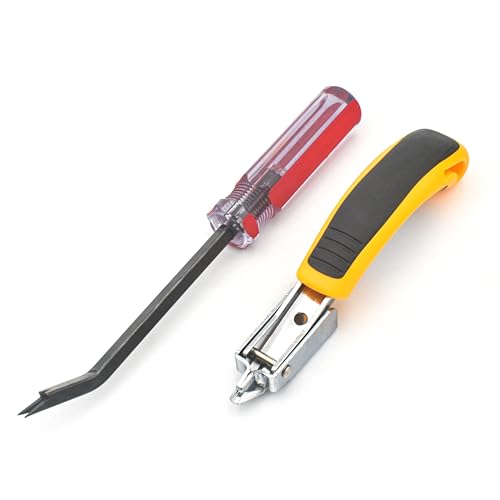 Staple Remover Heavy Duty Tack Puller with Double Pronged Head - color: Red